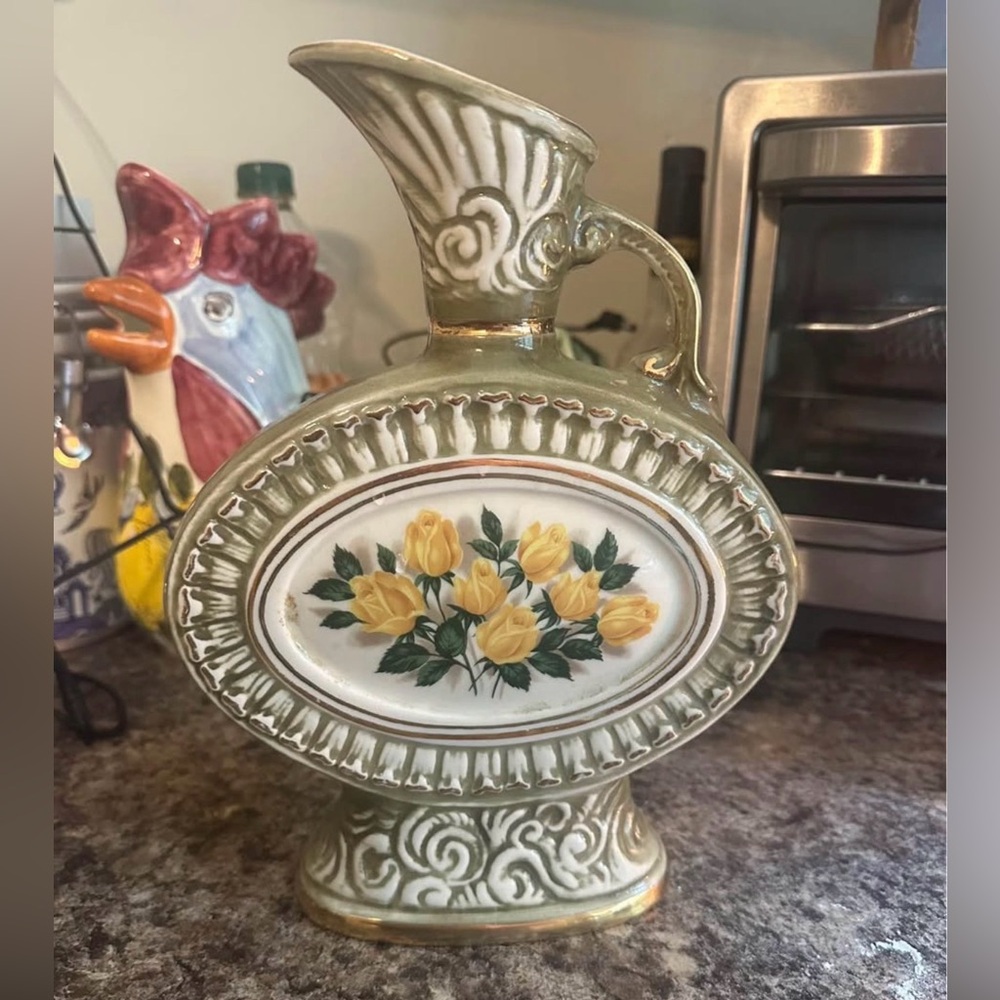 Vintage 1969 Jim Beam Decanter - Yellow Rose Design